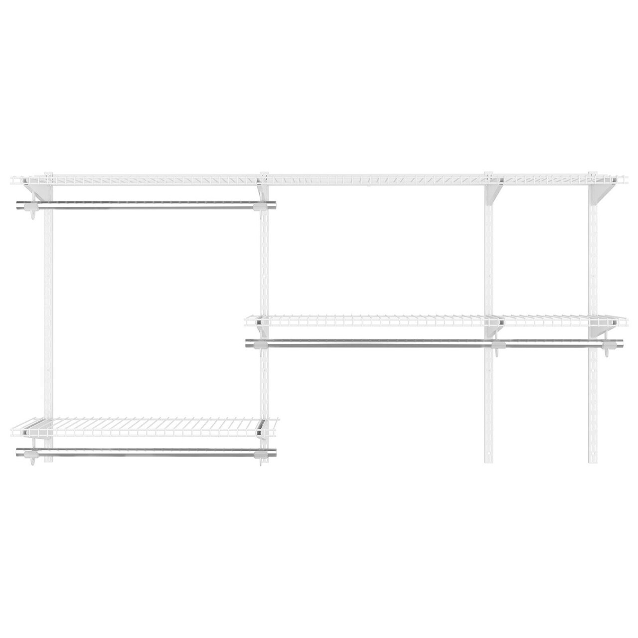 Custom Closet Organizer Kit Wall-Mounted Closet System With Hang Rod